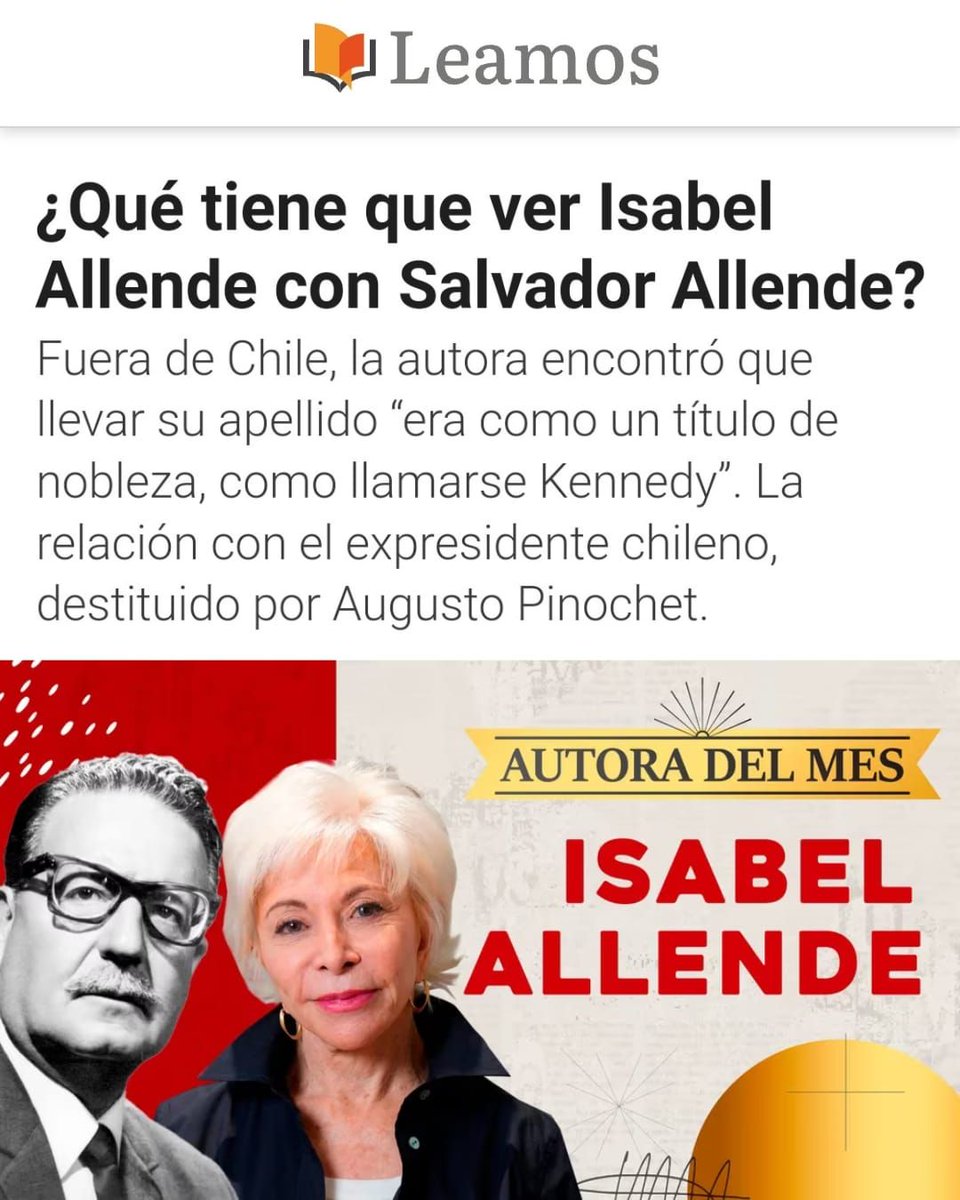 En este artículo, un testimonio imperdible de Isabel Allende sobre su relación con el ex presidente chileno Salvador Allende. La autora también rememora los días luctuosos de septiembre del 73, cuando las fuerzas de Pinochet bombardearon el Palacio de La Moneda.