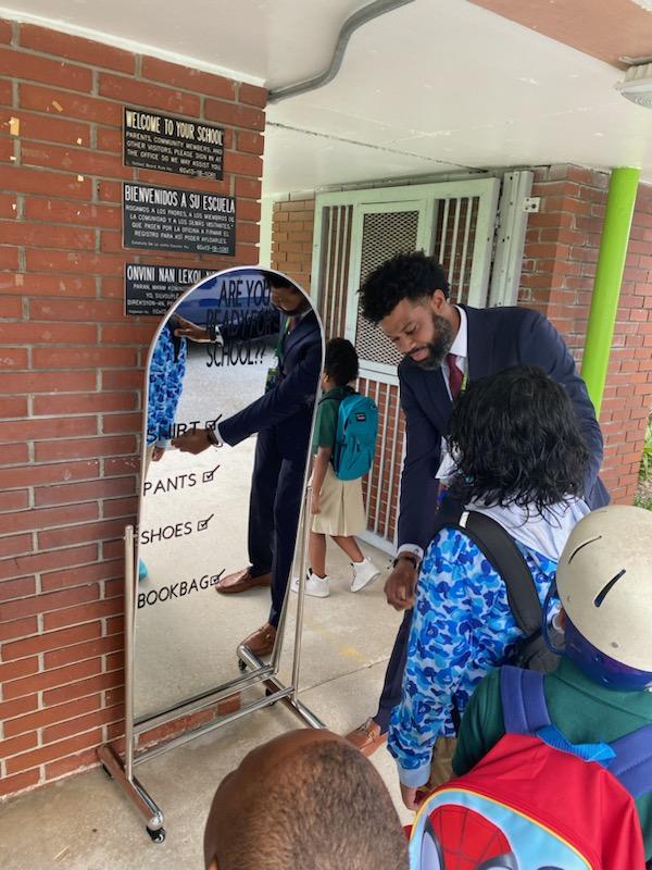 EseNorth's tweet photo. Huge shout out to @_golden_eagles and the entire eagles staff as they kicked off the 23-24 school year! Students were met with love and support as they arrived on day 1 and 2! Deployment is awesome at Golden Glades ES! @EseNorth @OfficeofESE @MDCPSNorth @JeffRateau1 https://t.co/oO2OKu4MB7
