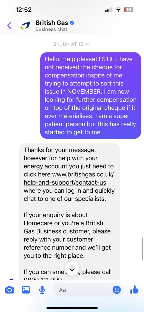 tommyjohnbush's tweet photo. @BritishGasHelp my wife has been communicating with you on F’book since NOVEMBER about changing the name on a compensation cheque. You said you sent it in March and have have ignored her ever since. This is a disgrace particularly in the cost of living crisis. Please fix urgently https://t.co/iEeWqLwn35