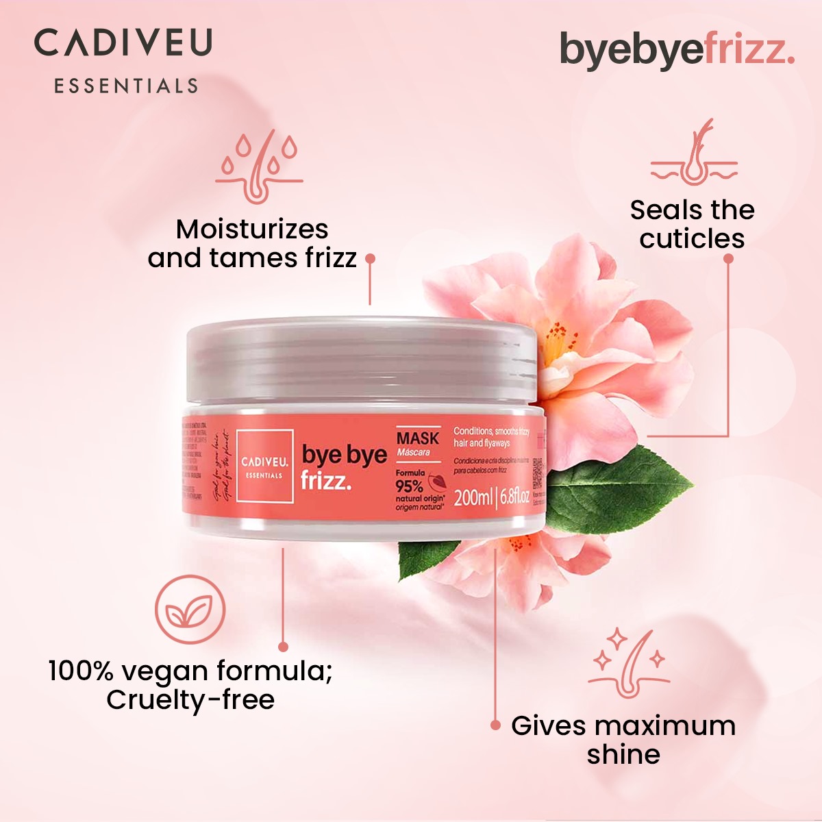 Give your hair the nourishment it deserves with our Bye Bye Frizz deep conditioning mask.

#ByeByeFrizz #CadiveuEssentials #HairMask #PetaApproved #CrueltyFree #HairGoals #FrizzFreeHair #HairCare #SmoothHair #CadiveuIndia #CadiveuLovers #Cadiveu