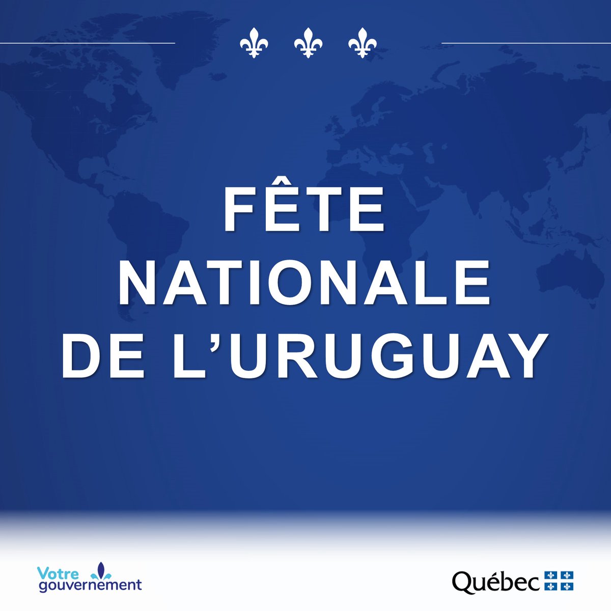 En ce 25 août, fête nationale de l’#Uruguay, nous offrons nos meilleurs vœux à tous les Uruguayens et Uruguayennes! ¡Feliz Fiesta Nacional al pueblo uruguayo! @UruguayinCanada