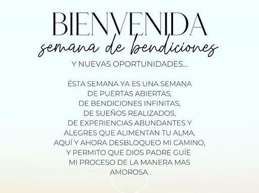 Que tengas un excelente inicio de semana!
#FelizLunes