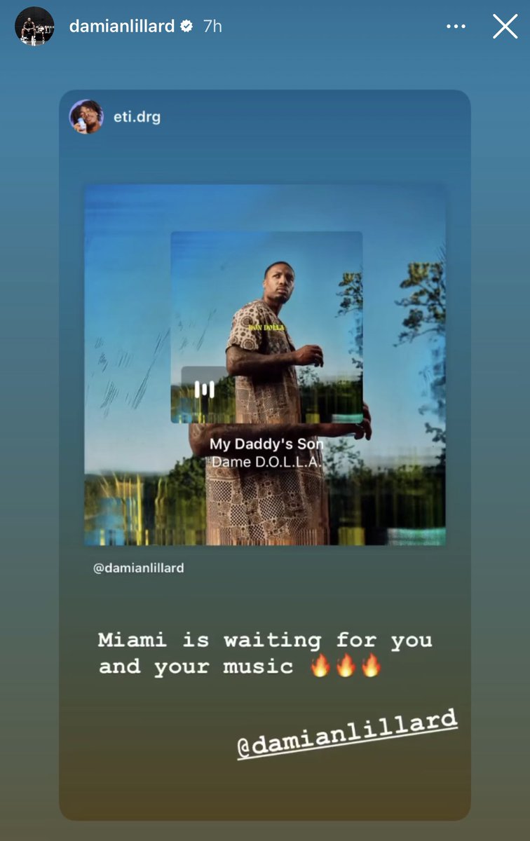 TheDunkCentral's tweet image. Dame reposted this on IG 😅