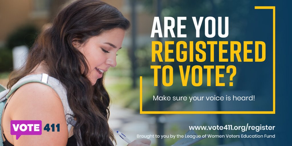 If you’ve recently moved, turned 18, or changed your name, you may not be #VoteReady! Take this opportunity to update your voter registration. 

Go to vote411.org for voting info.

In #Maryland, check your registration info at voterservices.elections.maryland.gov