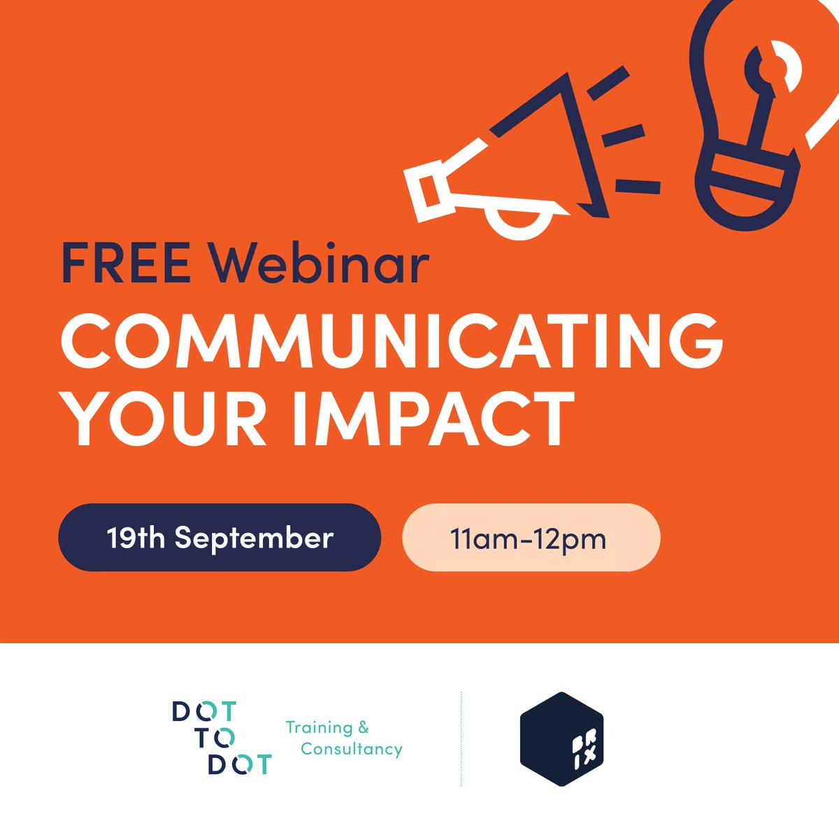 🚨 UPCOMING WEBINAR! 🚨

We're joining Simon from Dot to Dot to talk about how you can communicate your impact.

It's just an hours session but should be packed with free and easy ways to start telling stories using your data.

SIGN UP HERE: buff.ly/3KPGp2H