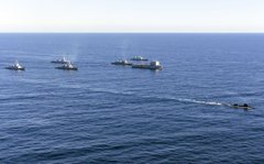 EconomicTimes's tweet photo. The 27th edition of #ExerciseMALABAR concluded on the East Coast of #Australia off Sydney on 21st August. The exercise saw participation of Ships, Submarines and aircraft from the Indian Navy, Royal Australian Navy (RAN), Japan Maritime Self Defence Force (JMSDF) and the US Navy (USN). Exercise MALABAR was conducted in two phases, which included a harbour phase from 11-15 August 2023 and a sea phase from 16-21 August 2023.