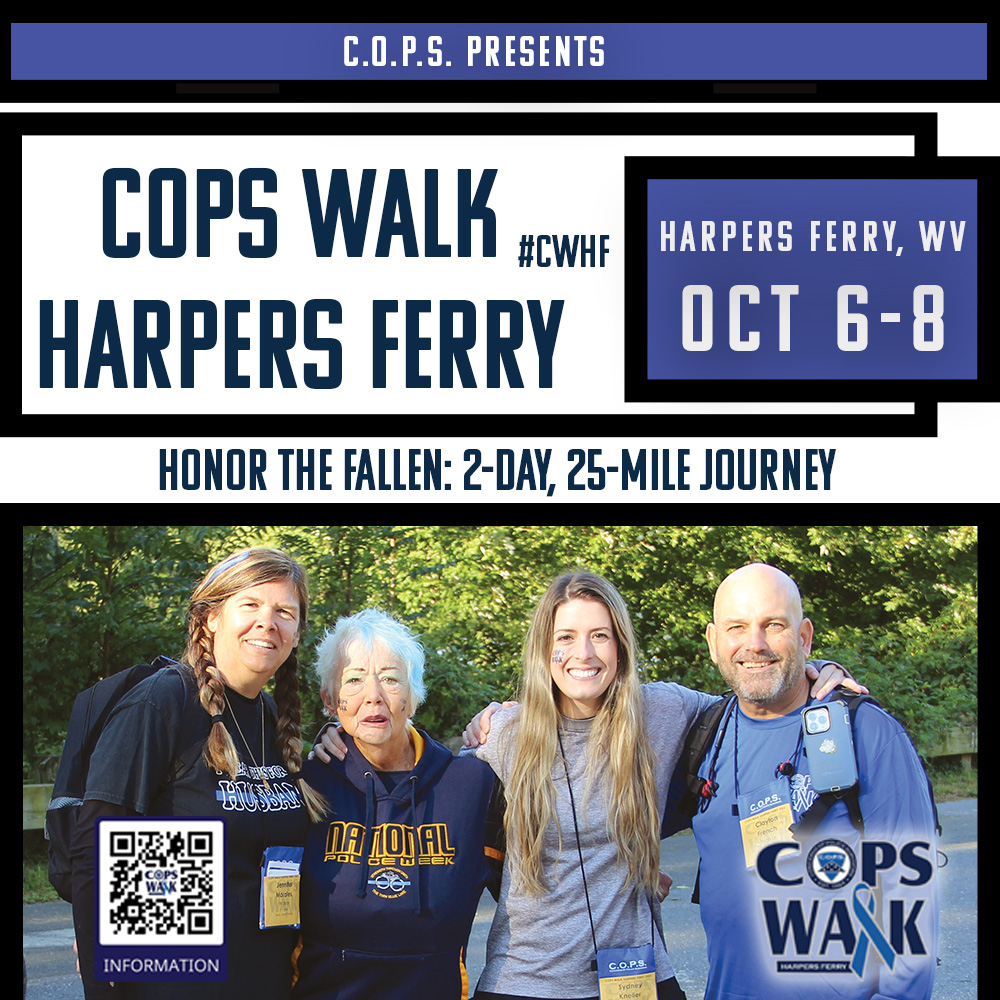 nationalcops's tweet photo. Don't forget to register to join us in on October 6th-8th in for COPS Walk Harpers Ferry! Register today: https://t.co/OVml48qtuw #CWHF #HonorTheFallen https://t.co/jajQ0O3HT5