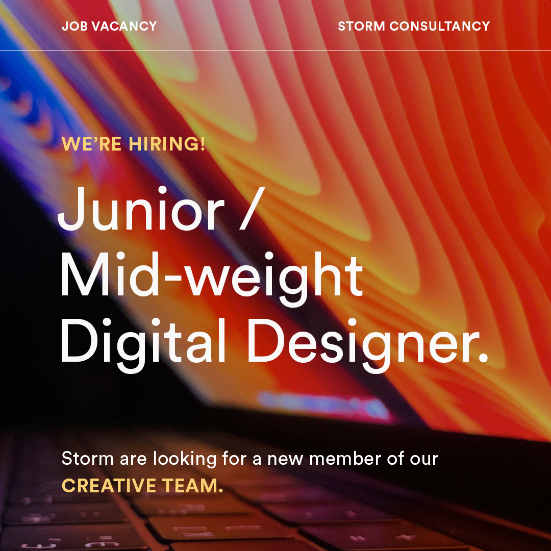 stormUK's tweet photo. 📣 WE'RE HIRING! 📣 

Do you know a talented Junior/ Mid Designer? We're looking for our next team member to join us in Bath!  

https://t.co/BzslVrXXaO https://t.co/40zMMRE7ZN