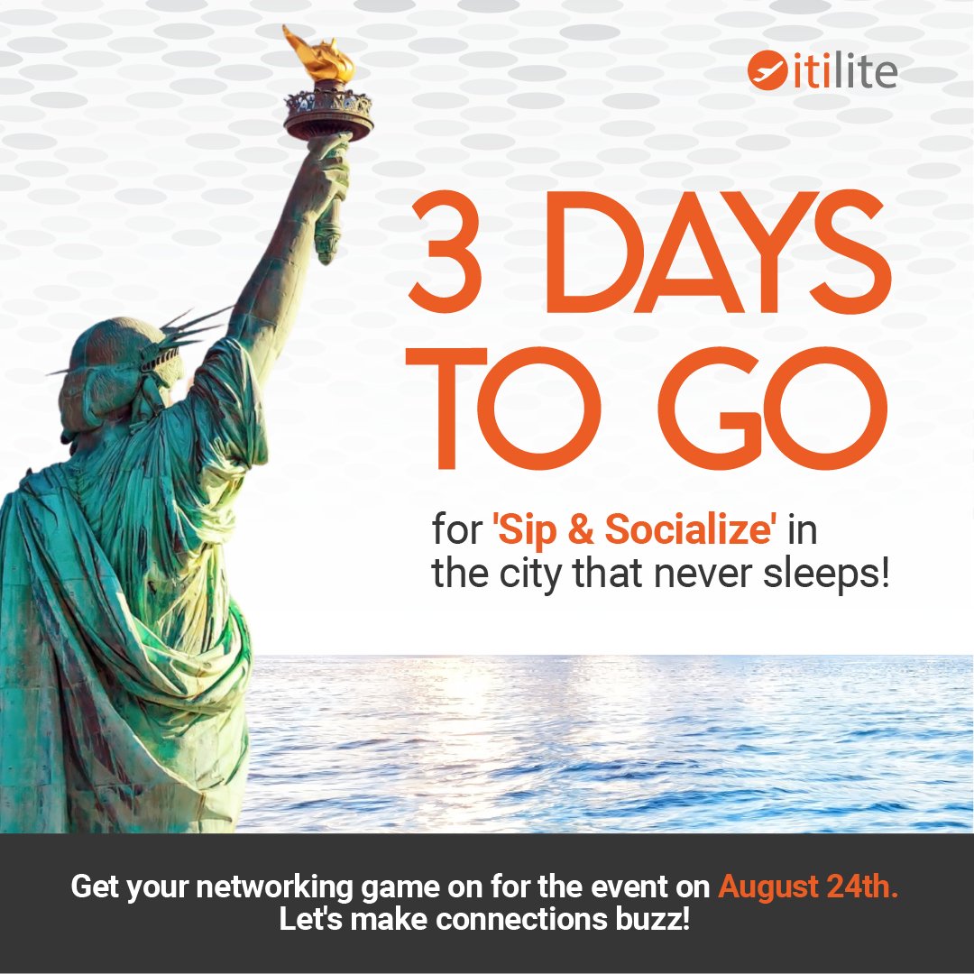 Only 3 days to go! Join us for an evening of networking and conversations on August 24th in New York. Reserve your seat today - lnkd.in/dTYdDsc7 Get ready to connect, collaborate, and make lasting connections. #itilite #BusinessTravel #TravelSolutions #TravelSmart