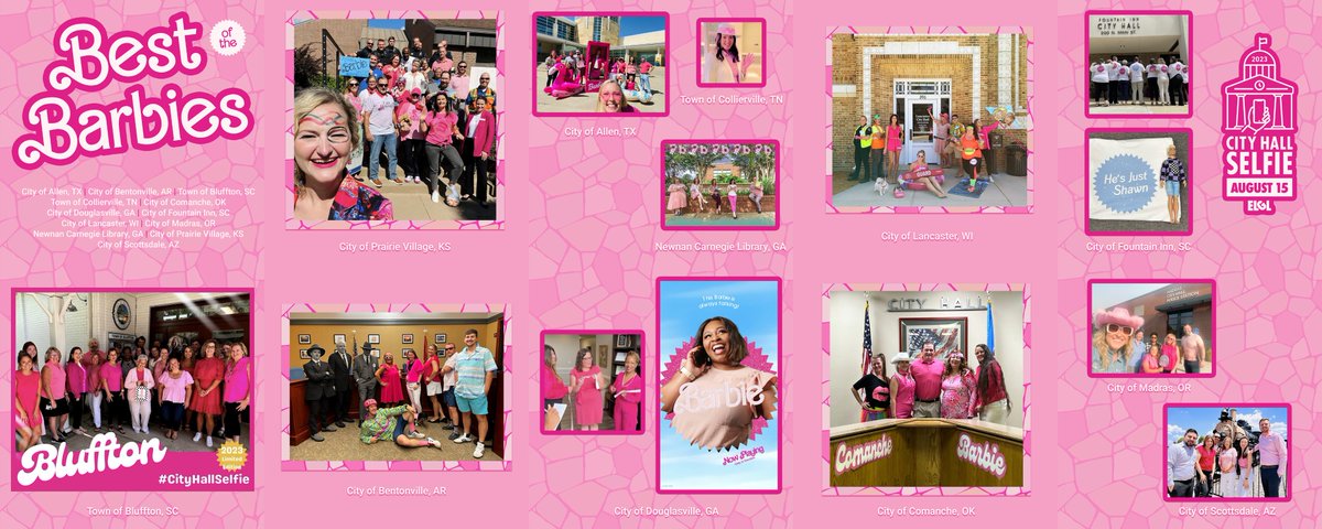 ELGL: Engaging Local Government Leaders (@elgl50) on Twitter photo Next up is Best of the Barbies.
Congrats, <a href="/CityofAllenTX/">City of Allen</a>; <a href="/BentonvilleGov/">City of Bentonville, Arkansas Government</a>; <a href="/TownofBluffton/">Town of Bluffton</a>; <a href="/ColliervilleGov/">Town of Collierville</a>; City of Comanche, OK; <a href="/DvilleImpact/">City of Douglasville, GA</a>; <a href="/FountainInnSC/">City of Fountain Inn</a>; <a href="/LancasterWisc1/">City of Lancaster</a>; <a href="/cityofmadras/">City of Madras</a>; <a href="/newnancarnegie/">Newnan Carnegie Library</a>; <a href="/PrairieVillage/">Prairie Village</a>; and <a href="/scottsdaleazgov/">City of Scottsdale</a>!
This is the best day ever! Next up is Best of the Barbies.
Congrats, <a href="/CityofAllenTX/">City of Allen</a>; <a href="/BentonvilleGov/">City of Bentonville, Arkansas Government</a>; <a href="/TownofBluffton/">Town of Bluffton</a>; <a href="/ColliervilleGov/">Town of Collierville</a>; City of Comanche, OK; <a href="/DvilleImpact/">City of Douglasville, GA</a>; <a href="/FountainInnSC/">City of Fountain Inn</a>; <a href="/LancasterWisc1/">City of Lancaster</a>; <a href="/cityofmadras/">City of Madras</a>; <a href="/newnancarnegie/">Newnan Carnegie Library</a>; <a href="/PrairieVillage/">Prairie Village</a>; and <a href="/scottsdaleazgov/">City of Scottsdale</a>!
This is the best day ever!