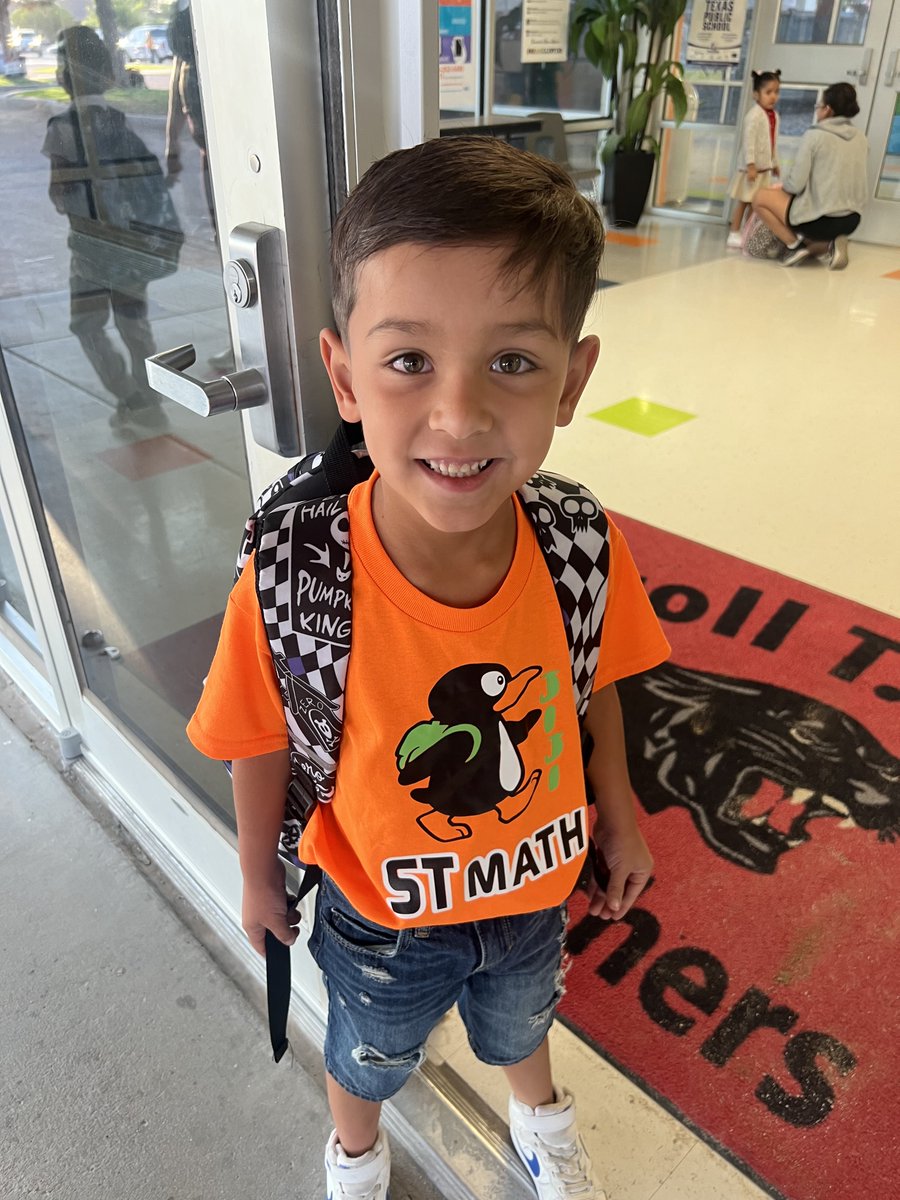 Celebrating our ST Math Launch Day! Way to go Elias for wearing your Jiji gear! @ctwpanthers #WeAreClintISD