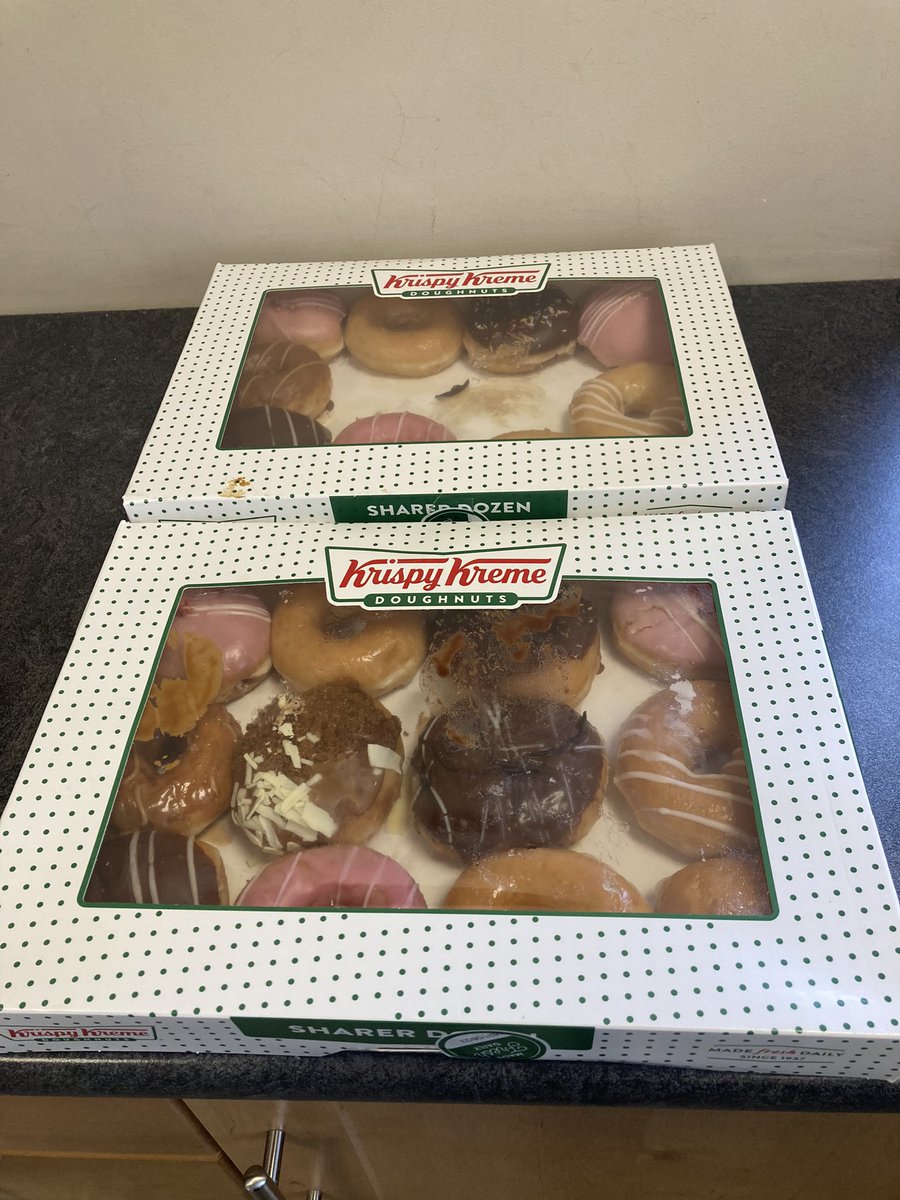Laois Fire & Rescue (@laoisfirerescue) on Twitter photo Who stole one (or two 🤣)?? Thanks to <a href="/KrispyKremeIRL/">Krispy Kreme Ireland</a> for dropping a couple of boxes into the fire station this morning . Who stole one (or two 🤣)?? Thanks to <a href="/KrispyKremeIRL/">Krispy Kreme Ireland</a> for dropping a couple of boxes into the fire station this morning .