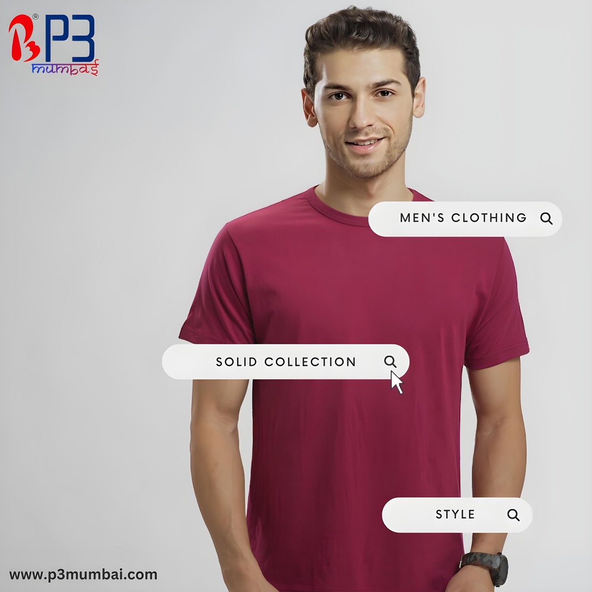 Elevate your style with the ultimate comfort of 100% cotton perfection from P3 Mumbai. Our solid plain tees for men are here to redefine your everyday look. Experience luxury in simplicity. 
#P3Mumbai #CottonEssentials #foryou #shopping #Clothing