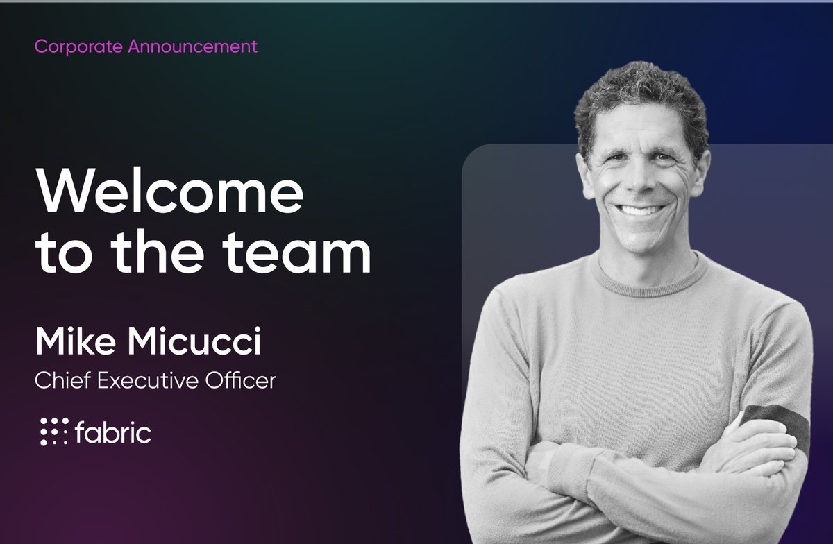 We are thrilled to welcome former CEO of Salesforce Commerce Cloud @mikemicucci as the new CEO of fabric. Mike's unique blend of experience, ingenuity, and passion for e-commerce positions him as the right leader for fabric. Welcome, Mike! Read more: fabric.inc/blog/news/mike…