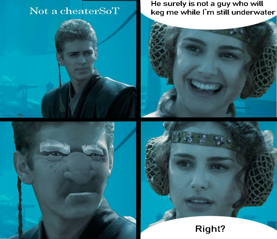 Your average PvP session:

(P.S. Thanks to <a href="/MasterAenox/">MasterAenox</a> for providing me a "definitely-not-a-cheater" close-up that I used in this project )

#SeaofThieves #BeMorePirate