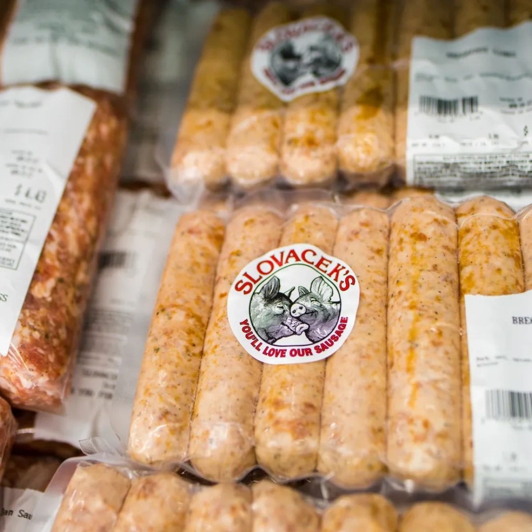 Craving some real Texas+Czech flavor? We have you covered with mouthwatering sausage, klobasneks, kolaches and more! What's your go-to Slovacek's pick? Share your favorite in the comments! #slovacekswest #czechoutslovaceks #kolaches #sausage #texas #westtx