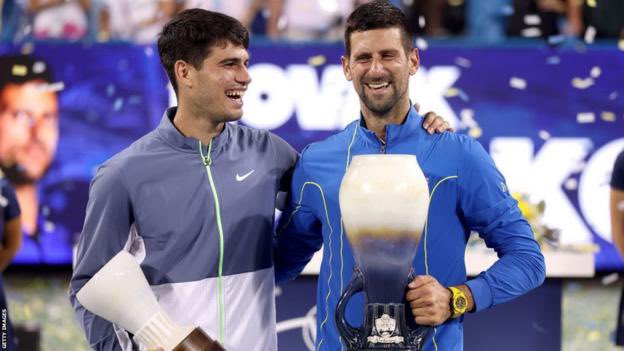 Novak Djokovic avenges Wimbledon final defeat with ‘crazy’ Carlos Alacaraz win. youtube.com/shorts/qrLViHE…