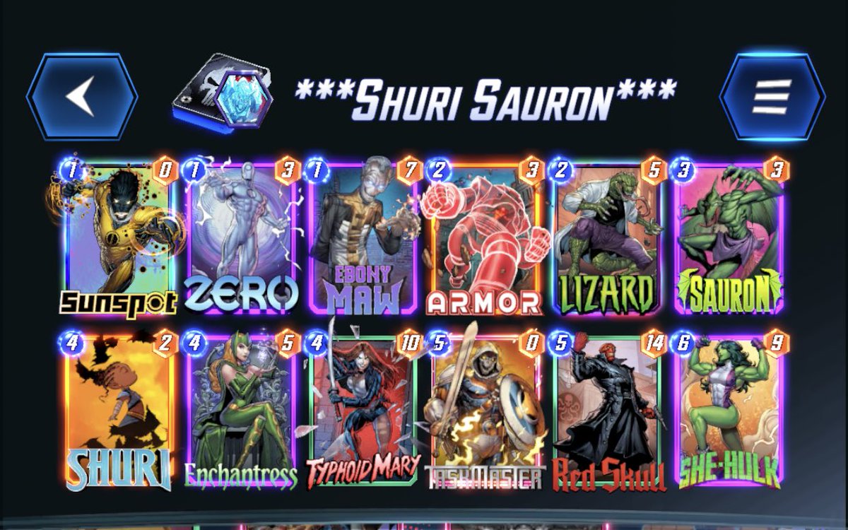 All right, Shuri one of the best decks of the moment, and in MarvelSnap history, who’s with me.
Get infinity ticket playing with vision this time, but I still believe that she hulk is a strong option too.
<a href="/UntappedSNAP/">Untapped.gg | MARVEL SNAP</a> 
<a href="/SnapDecks/">SnapDecks</a>