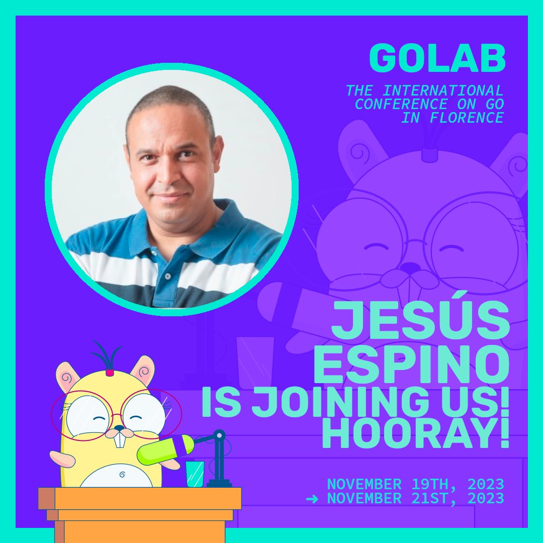 We're excited to welcome Jesús Espino to the stage at #GoLab2023! @jespinog 💻
👉 golab.io/speakers/jesus…

#GoProgramming #GoLang #GoLab #SpeakerHighlight