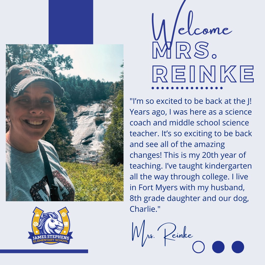 JSEMustangs's tweet photo. STEM IS BACK! Help us in welcoming our new STEM teacher, Mrs. Reinke!
ππ΄π
#stemeducation #handsonlearning #JSEMustangs #LoveLeeSchools https://t.co/yRH26bBw8R
