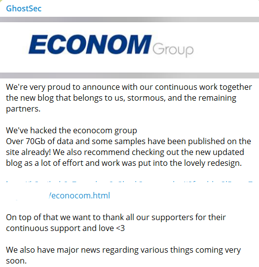 Econocom group ransomware attack