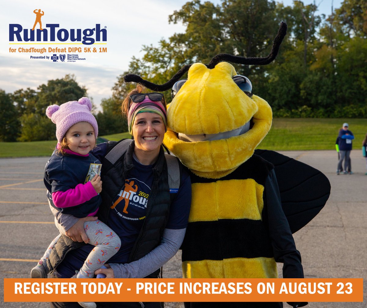 chadtough's tweet photo. Last Chance! Register for RunTough before the price goes up this Wednesday, August 23, to guarantee your shirt is ready for race day! 🏃
Register here: https://t.co/vdBsWXRrgp
#RunTough #ChadTough #DefeatDIPG https://t.co/6cJg858Pfg