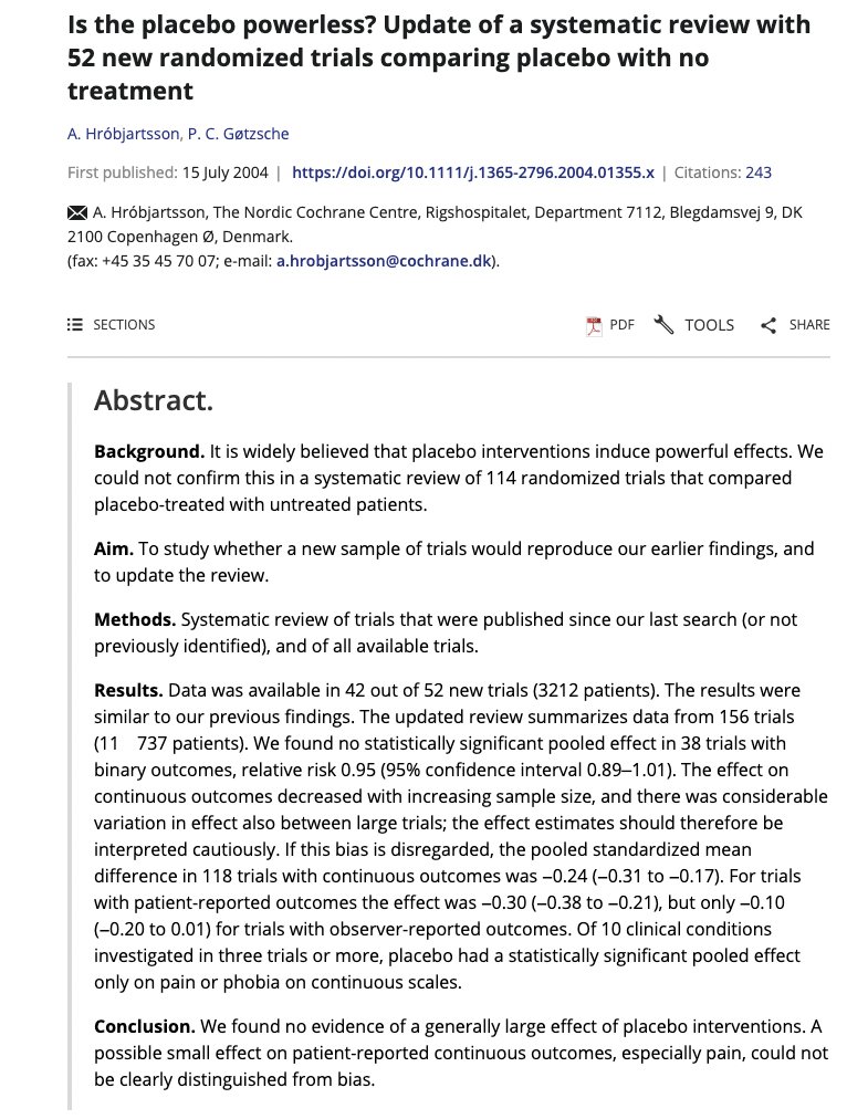 Incredibly, the placebo effect is (mostly) not real. It is a result of statistical confusion. Whenever you have a group with extreme values, they tend to exhibit regression to the mean. Eg. on average, sick people tend to become more healthy over time. Thus if you give one