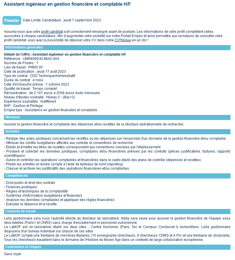 🟢Le LaMOP #recrute !
Responsable administratif #CDD
Débutants acceptés
Candidature à déposer directement en ligne
➡️urlz.fr/nhBa
Tous les détails 👇