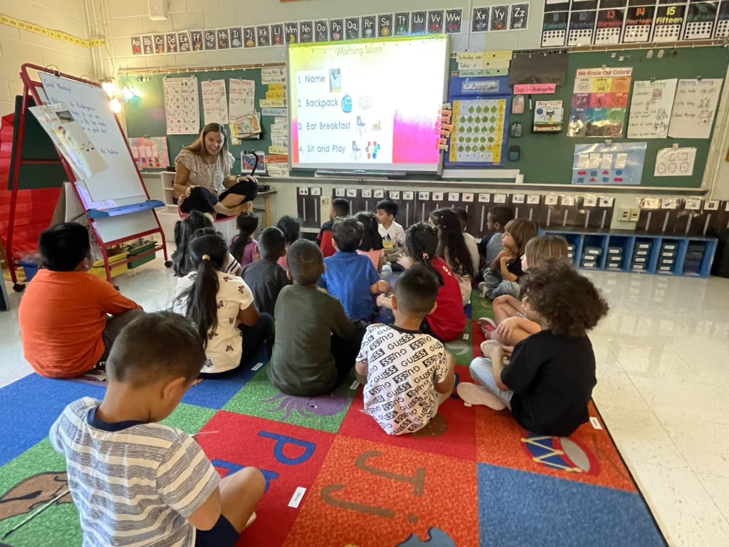 Morning Meetings have begun on our 1st day of school! #WeAreBaileys