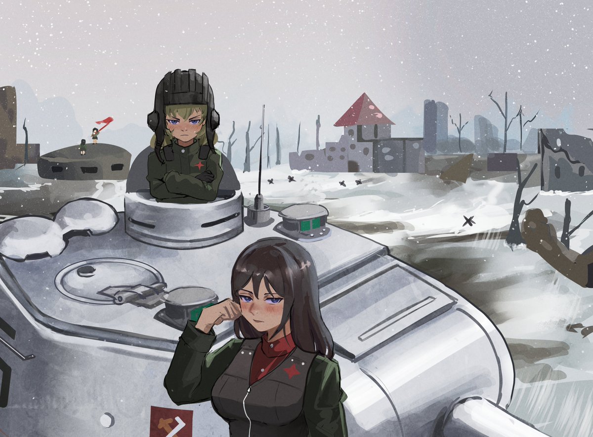 Franzailian5's tweet image. I'm currently enjoying girls und panzer rn, so I decided to make a quick sketch of it.
#ガールズアンドパンツァー #Girlsundpanzer