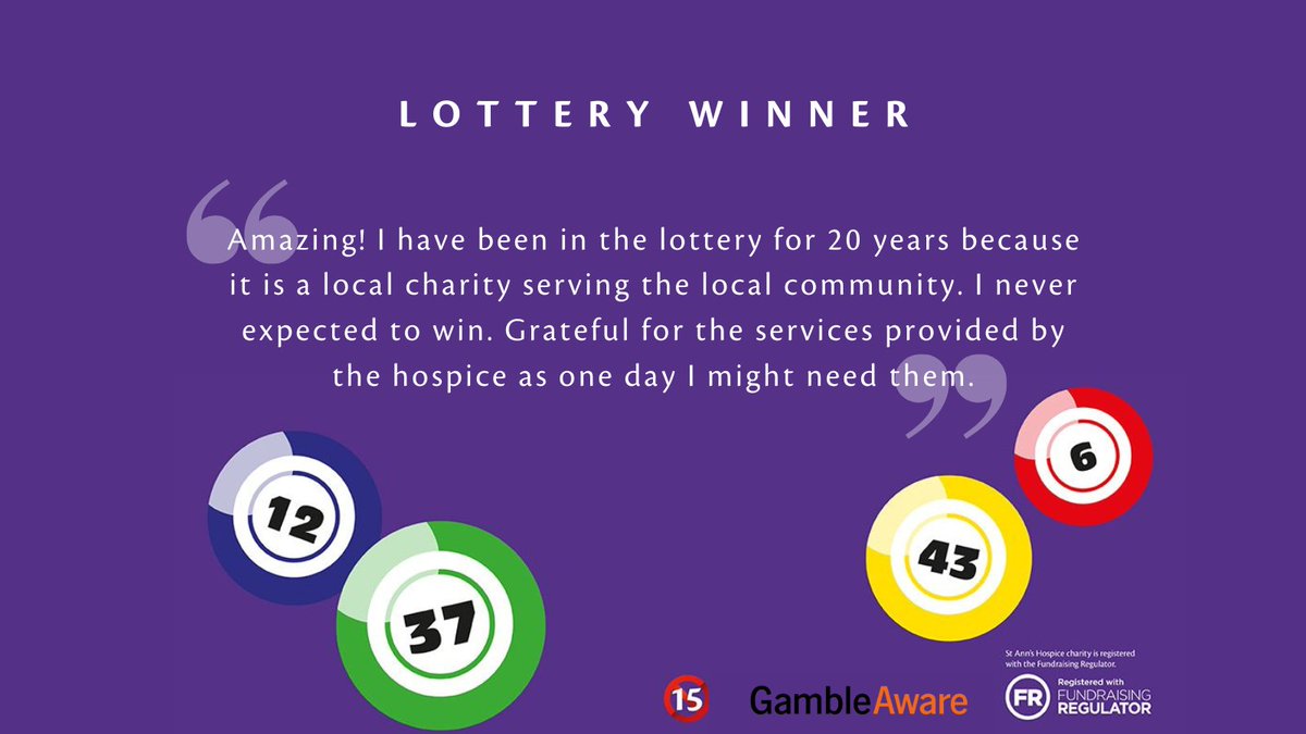 StAnnsHospice's tweet photo. Our supporter has shared this wonderful feedback after winning our #locallottery! ⭐ 

When you play, you will be helping to support thousands of patients and their families in Greater Manchester.

Purchase a ticket by calling 0161 498 3642 or here 👉 https://t.co/45wwTDoRrS https://t.co/D9XsLcpzPB