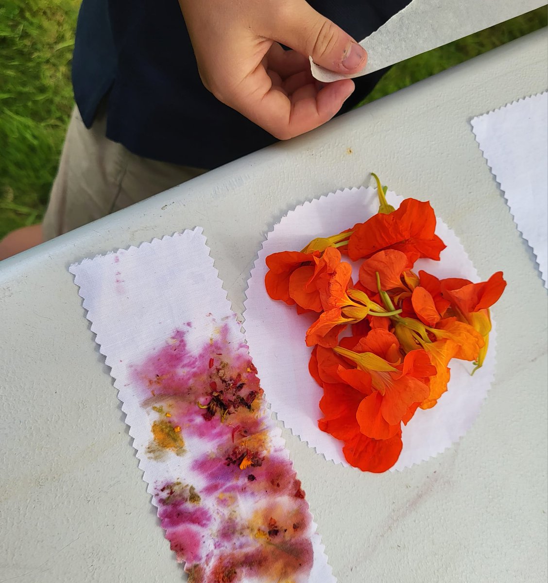 Nature-art activities on the lawn @BantryHouse with tutors Deirdre Ní Aodha & Shia Tremayne #WildChildWednesday #HeritageWeek2023 #EllenHutchinsFestival