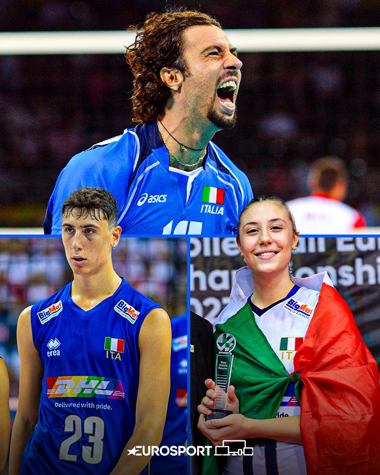 Eurosport_IT's tweet photo. 📅 19 agosto: Alessandro Bovolenta esordisce in Nazionale maggiore
📅 23 luglio: Arianna Bovolenta oro agli Europei U17 (e miglior centrale del torneo)

Papà Vigor sarà molto orgoglioso da lassù 💙

#Volley #Pallavolo https://t.co/eaXkarVnYw