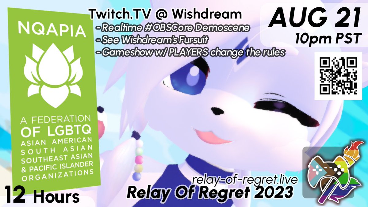 WishdreamStar's tweet photo. So I'm back again #RelayOfRegret with another experience you can't miss! It's gonna be 10 hours from now~
Gonna get my fursuit out, and some really cool tech!
Aug 21 - 10pm PST
Aug 22 - 1am EST https://t.co/YBhzvkb2Kb