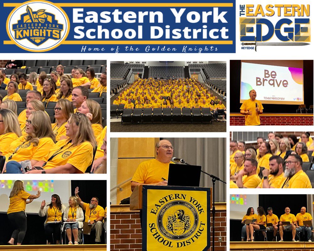 Welcome to 2023-24 School Year. So proud and honored to work with this group of educators leading the way to create modern learning environments in our district. Great message from @TechNinjaTodd to the staff. Thank you for being with us to open the school year. @EasternYorkSD