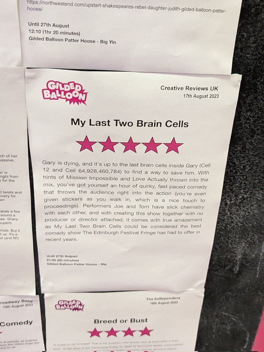 ANOTHER ⭐⭐⭐⭐⭐ BABY!

#edfringe #edinburghfringefestival #edfringecomedy #reviews #edfringereview #comedy #sketchcomedy #clown
<a href="/edfringe/">Edinburgh Festival Fringe</a> @gildedballoon <a href="/TheatreCreative/">CreativeReviewsUK</a>