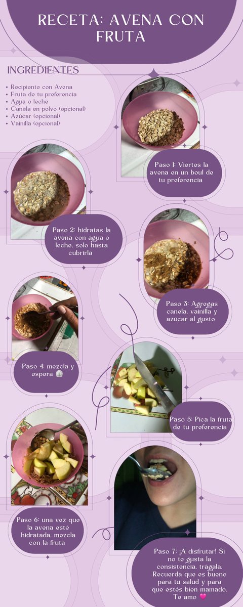 UnaTalBreen's tweet photo. Haciéndole infografías a mi novio para que coma avena 😂😂😂🩷 https://t.co/TBlHsczHVb