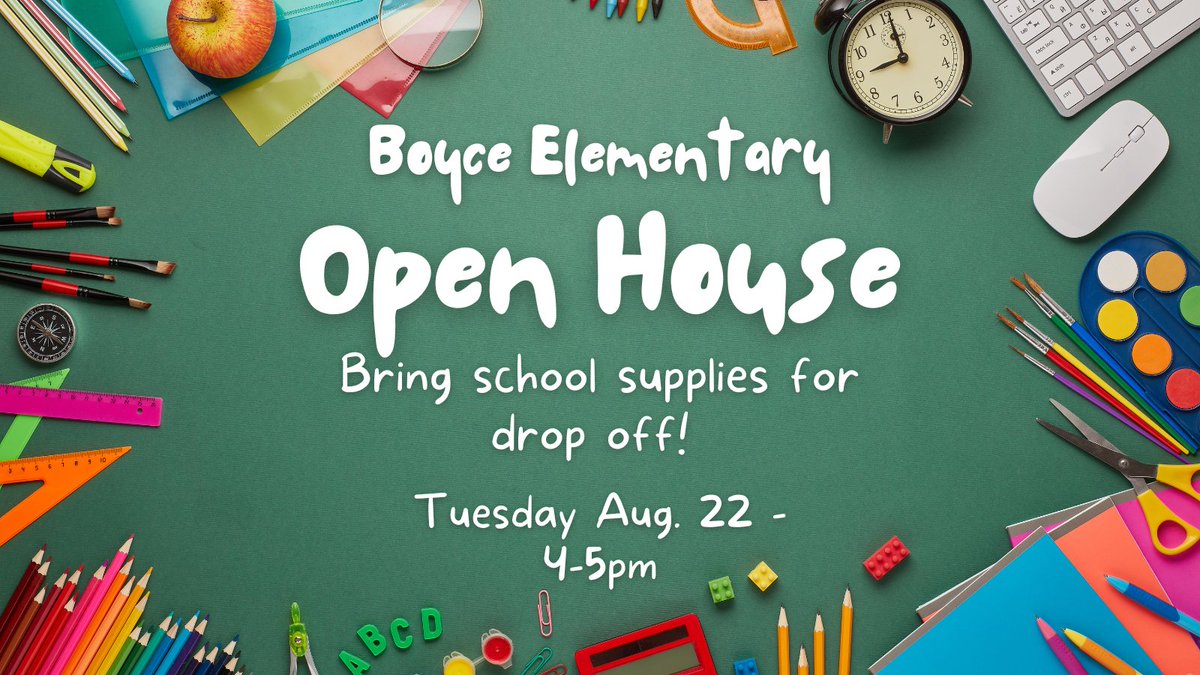Can't wait to have students and parents back in the building for Open House tonight from 4-5pm.