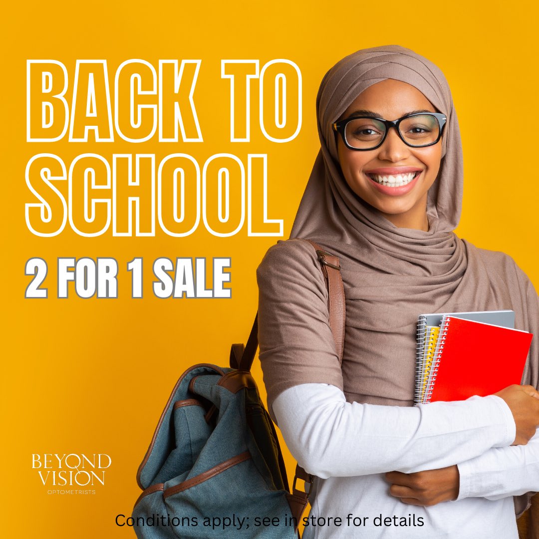 Beyond_Vision_'s tweet image. Our annual #BackToSchool sale is here again! Get great deals like 2-for-1 on many of your favourite frames and lenses. 📚

The sale runs from now until September 17. Don’t delay! 🤓

Conditions apply; see in store for details. #yeg #yegsale