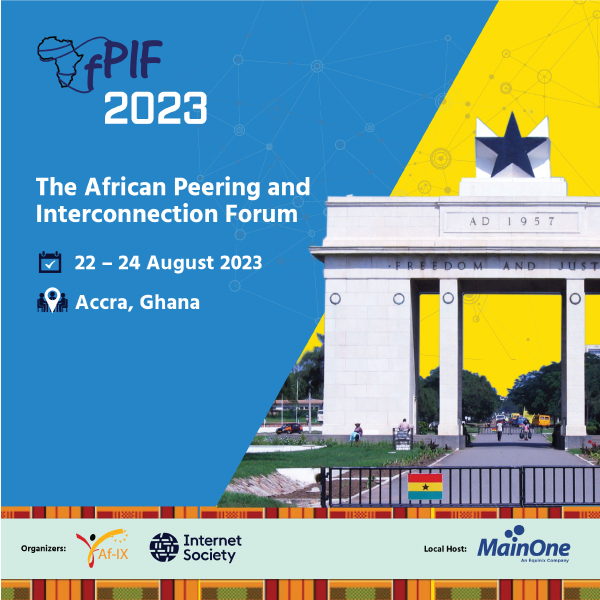 AfPIF (@afpif) on Twitter photo D-Day: #AfPIF to kick-off Tuesday 22 August at 8:30 am UTC. We are excited to welcome over 500 participants to Accra! Take a peek at the agenda to plan your day: afpif.org/afpif2023/agen…
<a href="/Mainoneservice/">MainOne, Solutions by Equinix</a> <a href="/AfricanIXPs/">The African IXP Association</a> <a href="/internetsociety/">Internet Society</a> D-Day: #AfPIF to kick-off Tuesday 22 August at 8:30 am UTC. We are excited to welcome over 500 participants to Accra! Take a peek at the agenda to plan your day: afpif.org/afpif2023/agen…
<a href="/Mainoneservice/">MainOne, Solutions by Equinix</a> <a href="/AfricanIXPs/">The African IXP Association</a> <a href="/internetsociety/">Internet Society</a>