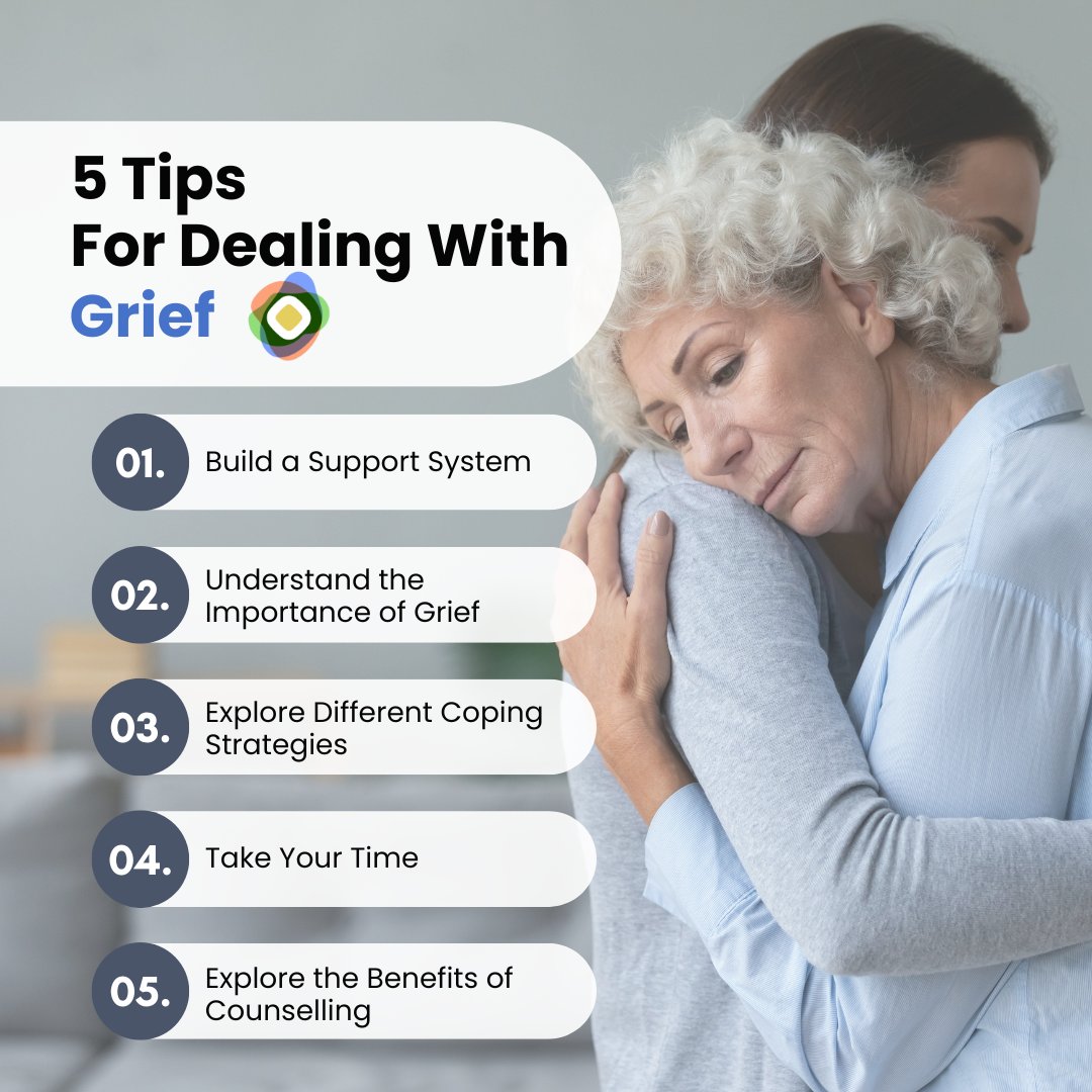 Wellinfive's tweet photo. Dealing with grief can be an overwhelming and challenging journey. 

If you have recently experienced loss or are still struggling to cope with something in your past, strategies that are beneficial in your healing process are available. ❤️

Learn more: https://t.co/OUT1amftqZ https://t.co/76Qhzaksnk
