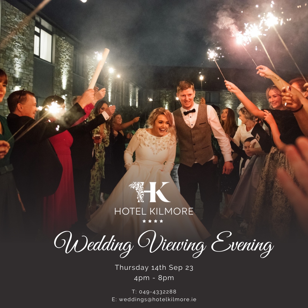 Join us on Thursday 14th September for our Wedding Viewing Evening❤️ Meet with our experienced Wedding Team and view the Hotel as it would be on your dream day💕 T: 049-4332288 E: weddings@hotelkilmore.ie #hotelkilmore #cavan #engaged #love #wedding #weddingvenue