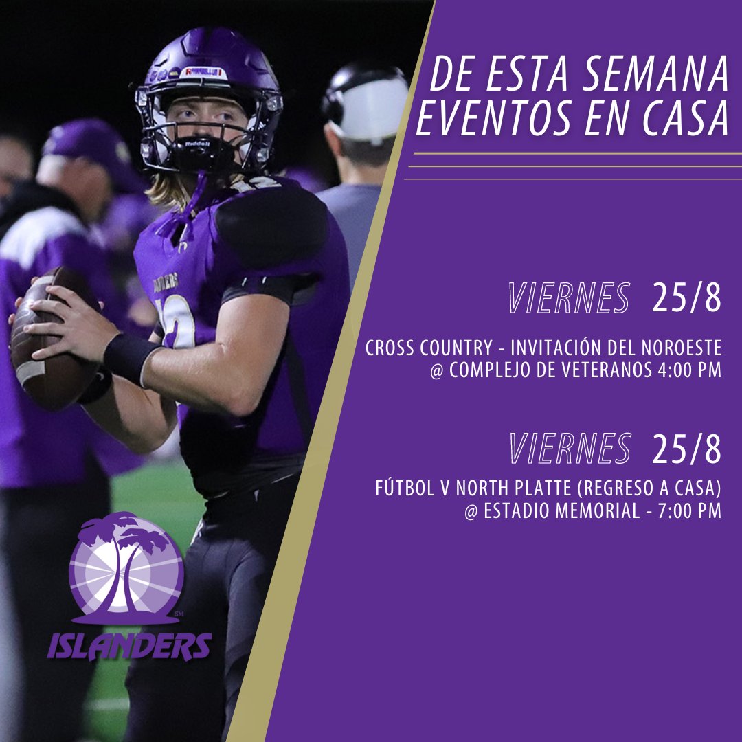 Let's go Islanders!

Home activities for this week include Cross Country and @GishFootball Homecoming game.

See you there! 

#IslanderPride 🌴 <a href="/GishActivities/">WearPurple...BeGold</a>