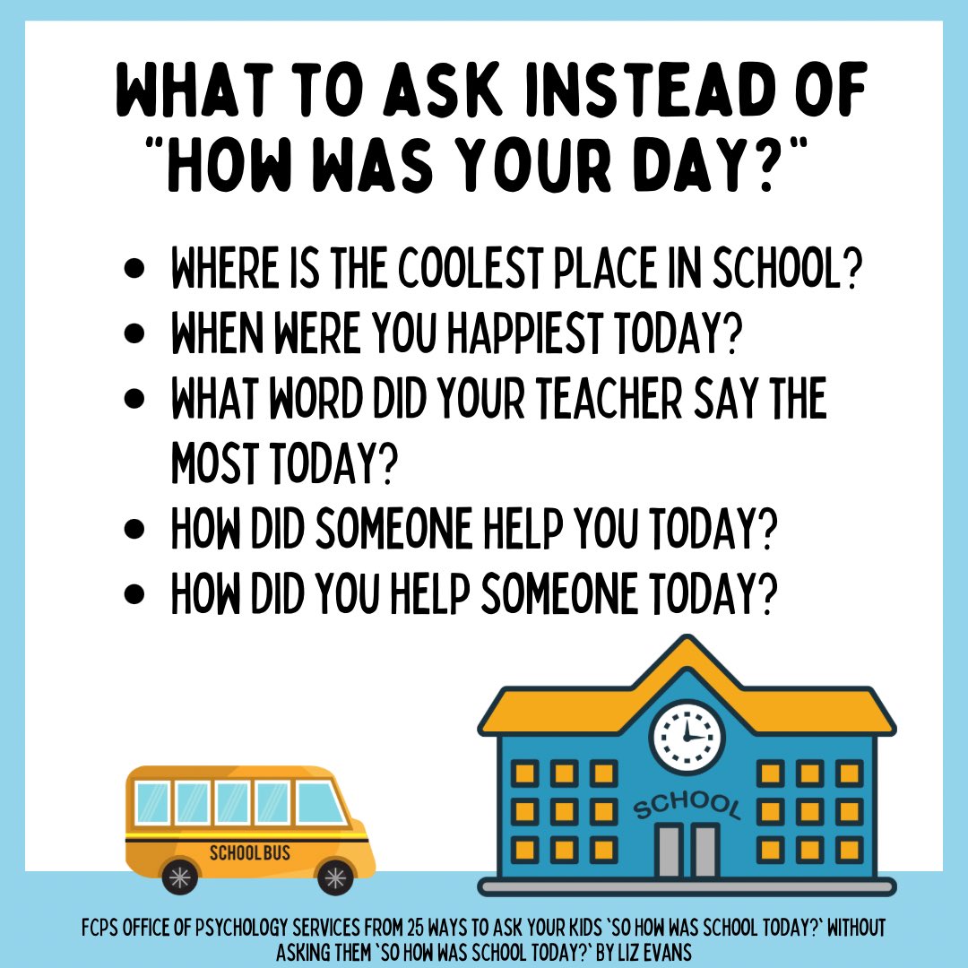 Their first day is in the books! Here are ideas for conversation starters! #FirstDayFairfax