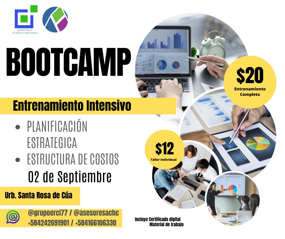 alexaherrera7's tweet photo. 👇🏼  Boot Camp ☕️

es un espacio donde  compartiremos de manera intensiva  entrenamiento para emprendedores, dueños de negocios, profesionales en el desarrollo de su marca personal.

En esta oportunidad nos hemos unido al Grupo Erci.

#SegundaVuelta https://t.co/gzzUZWkHVO