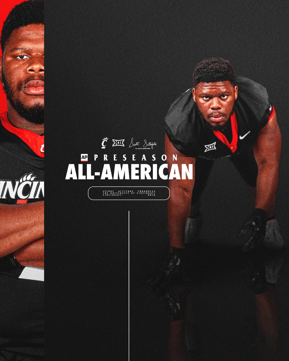 𝐀𝐋𝐋-𝐀𝐌𝐄𝐑𝐈𝐂𝐀𝐍 Congratulations @dontaycorleone2 for being named AP Preseason 1st Team All-American 🏆 🔗: gobearcats.com/news/2023/8/21… #Bearcats