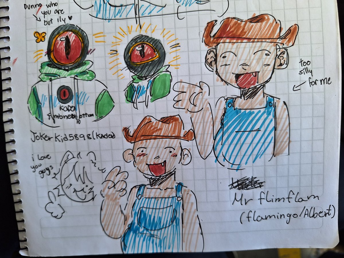 TotallyIvie's tweet photo. My friend who has never heard of you, drew you three @AlbertsStuff @Temprist  (she has a clear favoritism for you @kadenfumblebttm) she hopes you like it guys 😔 https://t.co/oLKG5wPZNy
