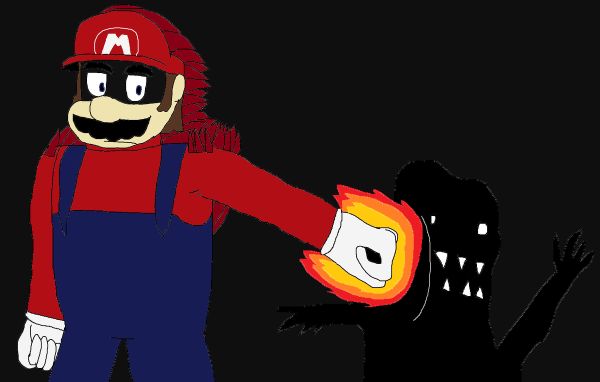 SMRO131's tweet photo. Its been a long time last time I drew SaviourM,so here one, fighting against a creature who tried to kill a person in nightmare realm. #marioexe #marioexeoc #horrorbrew #SaviourM https://t.co/jvdezm3Lpb
