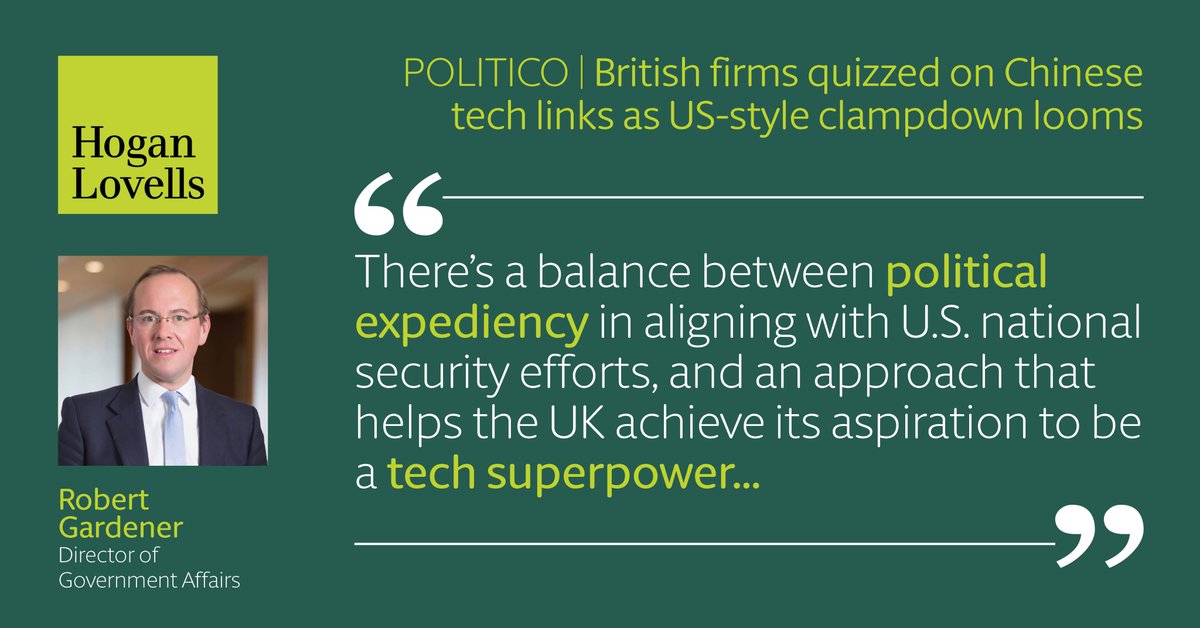 x.com/POLITICOEurope…

Robert Gardener, Director of Government Affairs in our London office, weighs in on how conversation surrounding tech investment in China has been reignited for British legislators – and what may come next – following President Biden’s recent executive