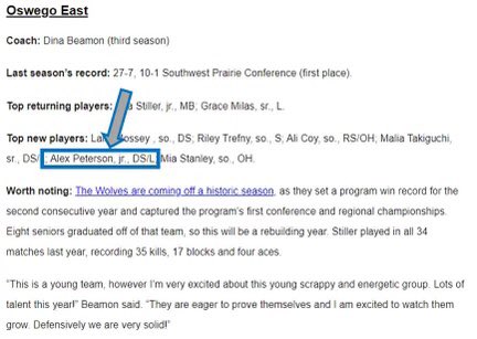 I just wanted to say a huge thank you to my coach who gave me a shout out as one of the top new players!! Cant wait for what the season brings us. Go wolves!! 🐺